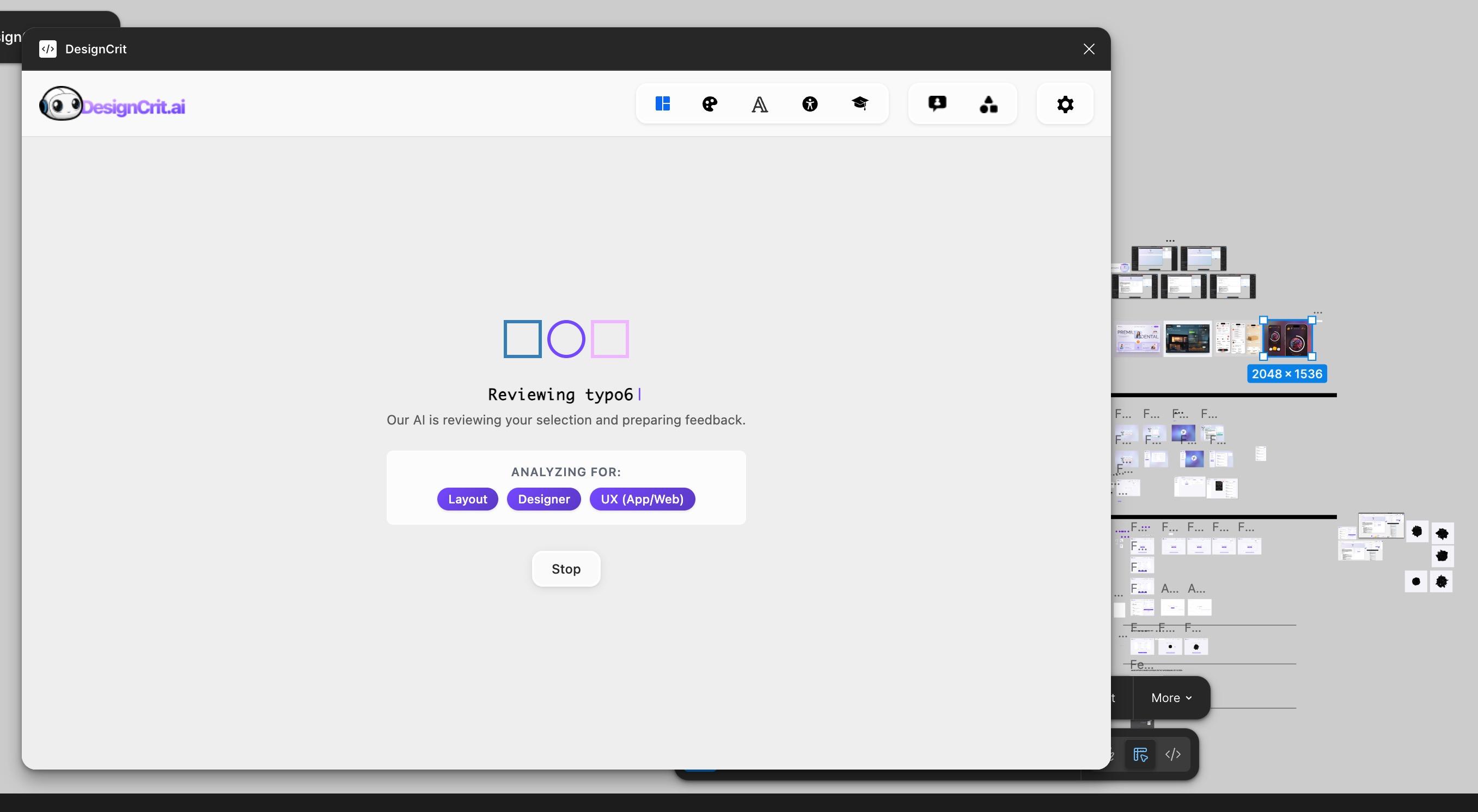 DesignCrit analyzing design with selected criteria
