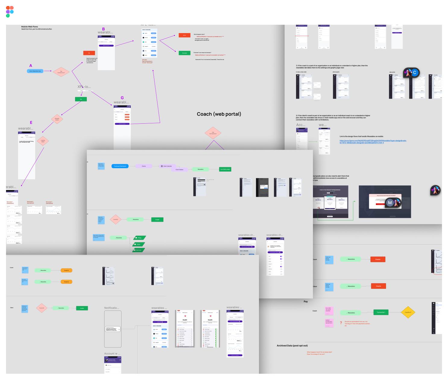 Wearables data flow diagrams