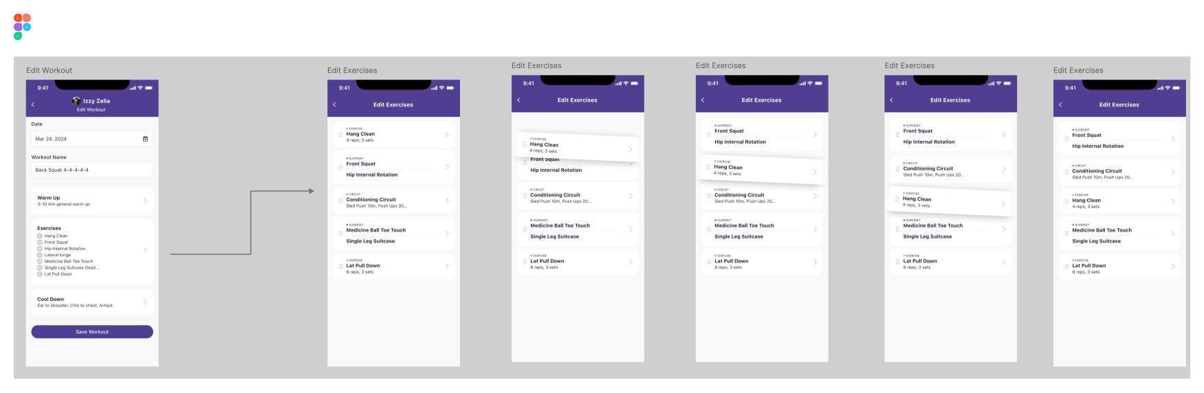TrueCoach workout builder drag and drop